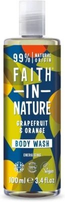 Faith in Nature Grapefruit and Orange Shower Gel Body Wash Travel Size 100ml
