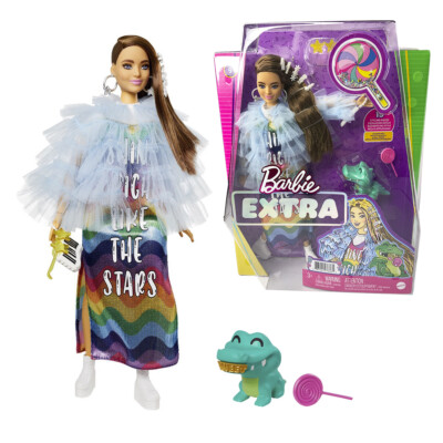 NEW 15 PCS BARBIE MATTEL EXTRA DOLL #9 BLING HAIR CLIPS WITH CROCODILE PET 12''
