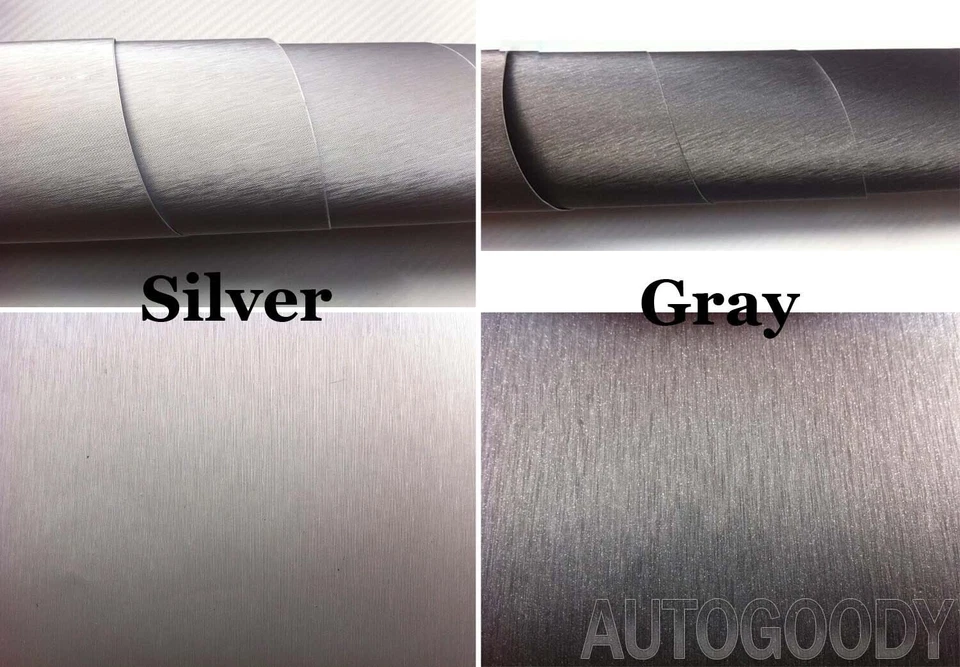 Brushed Aluminum Vinyl Film Metallic Wrap Sticker Decal Bubble Free Air Release - Image 4 of 4