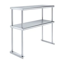 14 in. x 36 in. AmGood Stainless Steel Double Deck Over Shelf