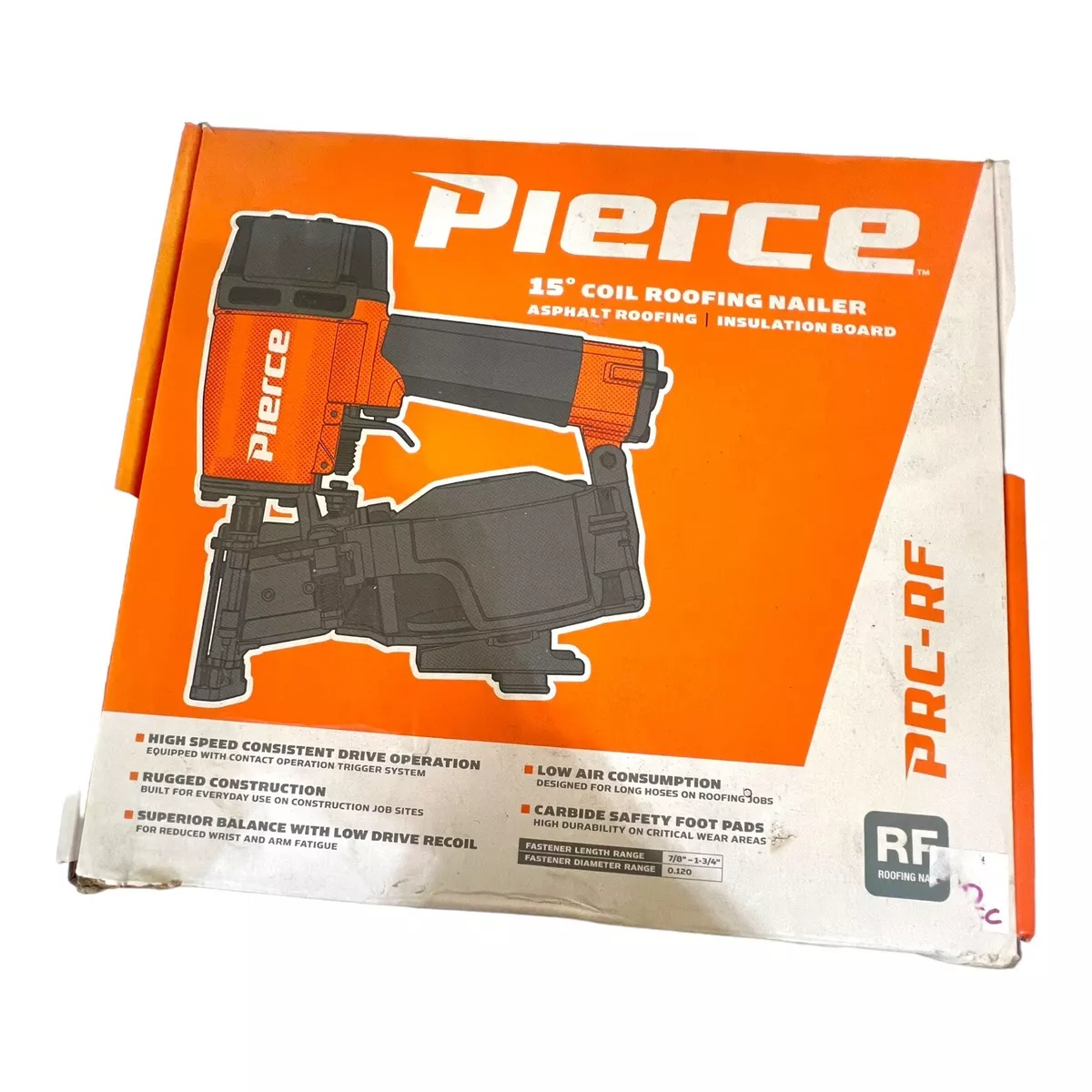 Pierce PRC RF 15 Degree Coil Roofing Nailer 64254 Professional