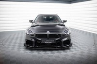 Street Pro Front Ansatz FüR +Flaps FüR V.1 + Flaps BMW M2 G87 Schwarz Hochglanz
