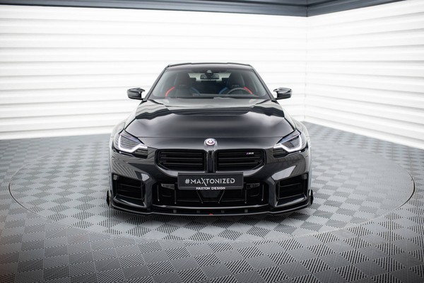 Street Pro Front Ansatz FüR +Flaps FüR V.1 + Flaps BMW M2 G87 Schwarz Hochglanz-image