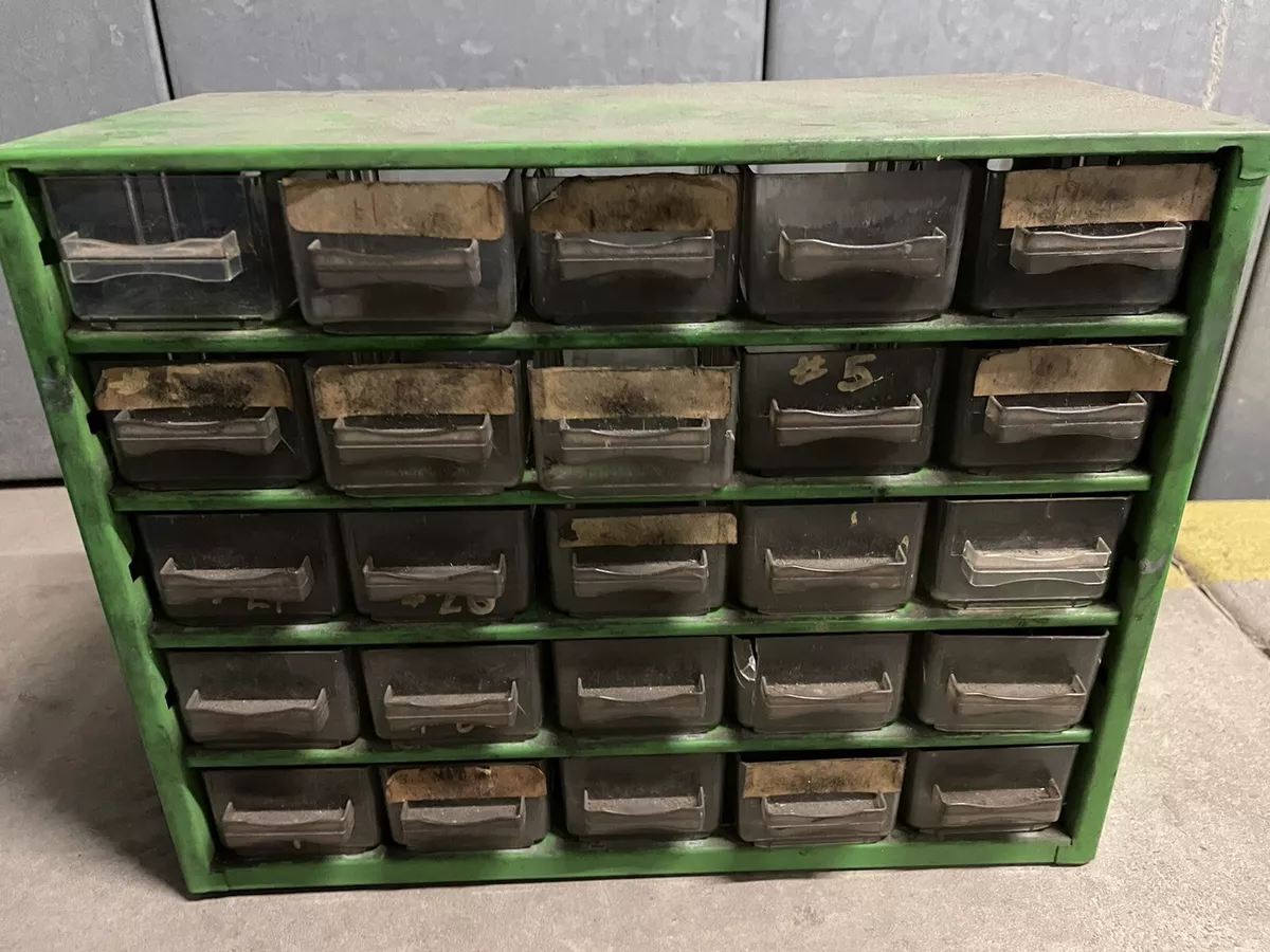 Vintage 25 Drawer Green Raaco Metal Storage Cabinet Organizer Denmark