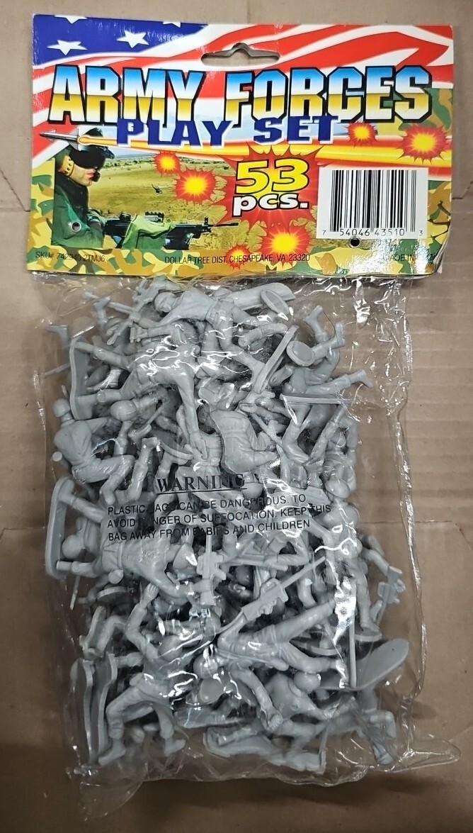 Army Forces 53 Piece Combat Soldiers, Gray, Plastic 2