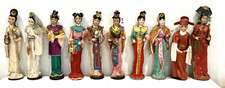 VINTAGE 1960s ASIAN VIETNAM LOT OF 10 SOUVENIR 15" LADY DOLLS - ALL HAVE ISSUES