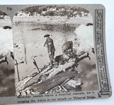 WW1 Stereoview Card 3D Photo British Stretcher Bearers Ancre Realistic travels