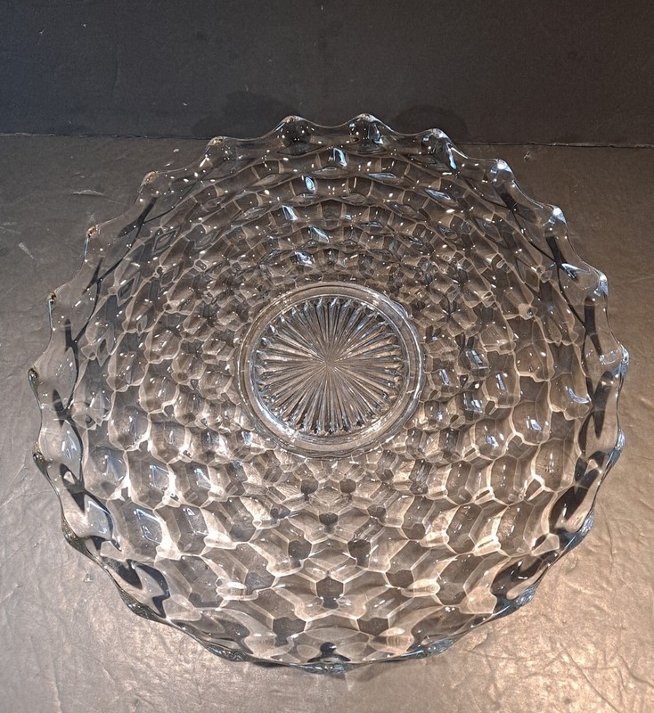 Fostoria American Round Torte Plate Platter Clear 13 1/2" Vintage Elegant Cube