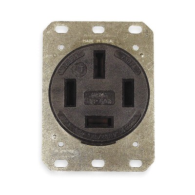 HUBBELL HBL7301A Recept,Black,60 A,4P4W,Back; Side,1PK 3D240
