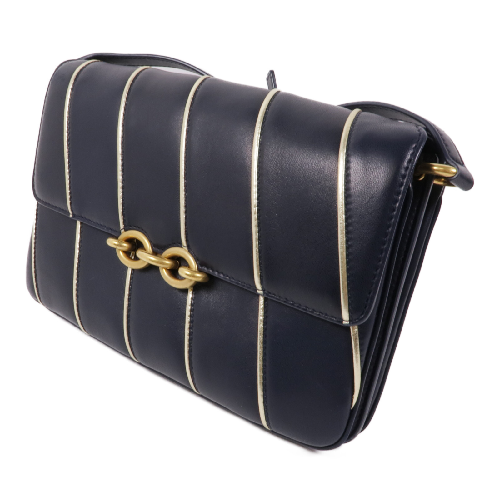 Borsa a tracolla SAINT LAURENT YSL GHW pelle di agnello blu navy