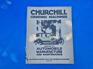 alter Katalog CHURCHILL Grinding Machines für Automobile/Oldtimer 20er/30er J.