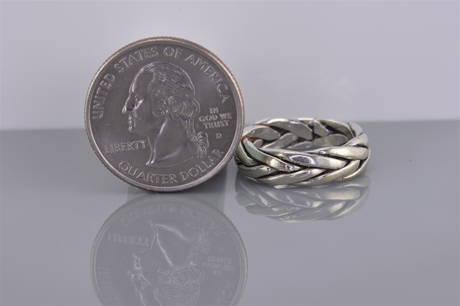 Sterling Silver 6mm Solid Braided Multi Band Ring… - image 8