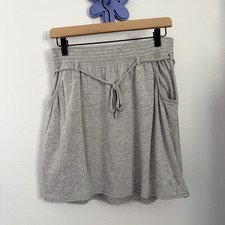 Abercrombie  Fitch Y2K Large Grey Mini Skirt Drawstring Preppy Resort Summer