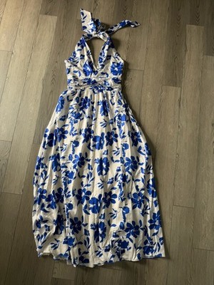 NWT Petal & Pup Allora Halter Dress -Blue Floral size medium