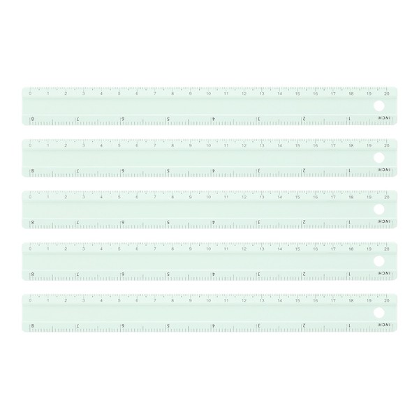 5 StüCk Lineal 8 Zoll (20Cm) FüR Metric & Sae Aluminium Lineale HellgrüN-image