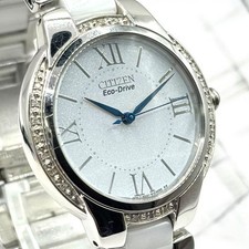 CITIZEN Eco Drive E031 S084971 Solar Blue Silver Dial Watch