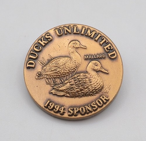 Ducks Unlimited Lapel Pin Brooch 7/8" 1994 Sponsor Mallard Bronze Wildlife