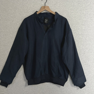 Zero Restriction Golf Jacket Mens Medium Navy Blue 1/4 Snap Pullover Micro Suede