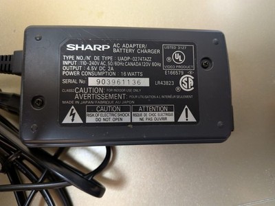 Sharp UADP-0274TAZZ AC Adapter Battery Charger for Camcorder Output 4.5V 2A