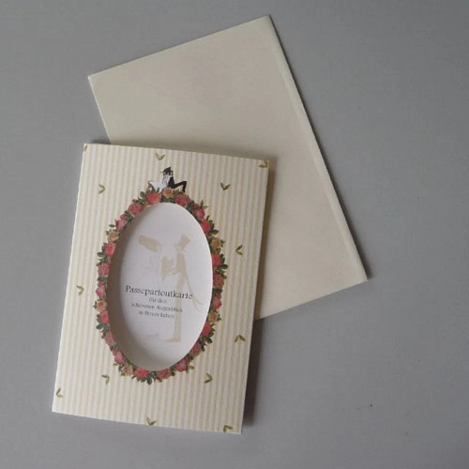 Silke Leffler Carte Invitation Mariage Passepartout Roses Multicolore, Rose - Photo 2/4