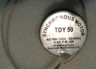 Synchronous Motor TDY50 CCW, 100-120V 50/60Hz, 4.8 MPM, 4W