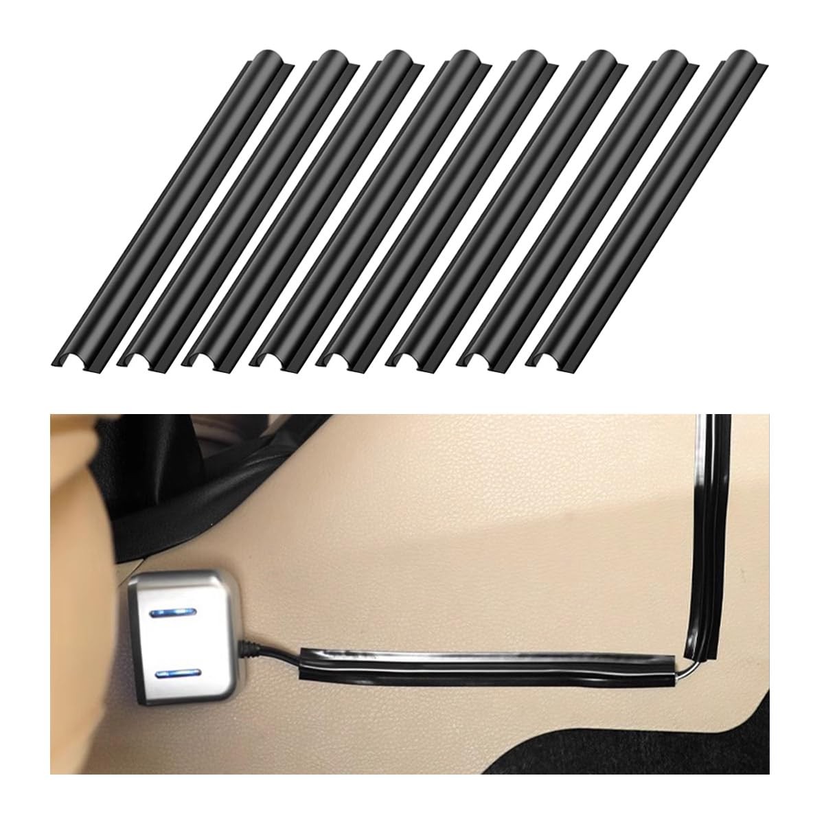 Ohleats 8 PCS Car Concealed Wire Sleeve, 7.08×0.19×0.62 inches, 8