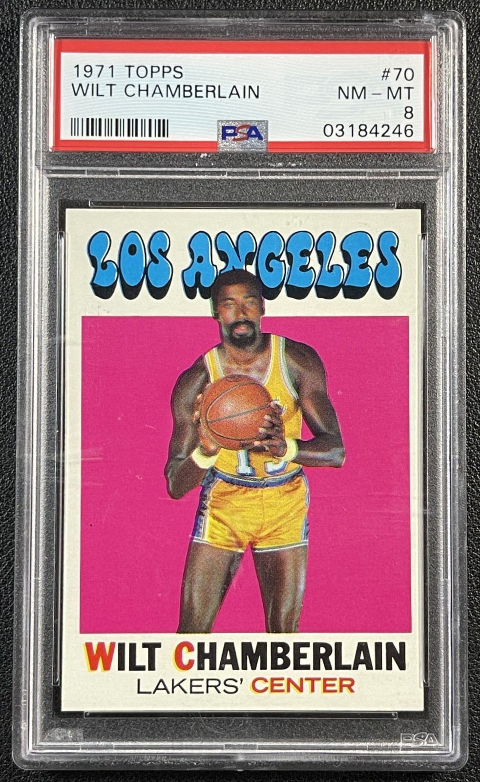 WILT CHAMBERLAIN PSA 8 1971-72 TOPPS BASKETBALL #70 LAKERS 246