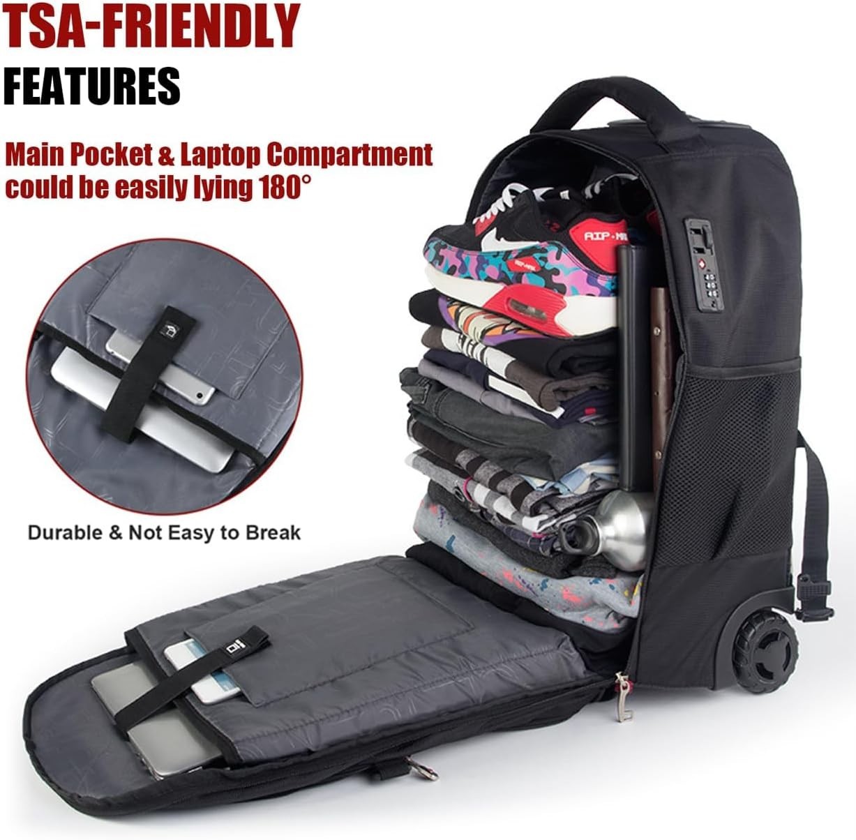 With Wheels & 17.3" Laptop Compartment