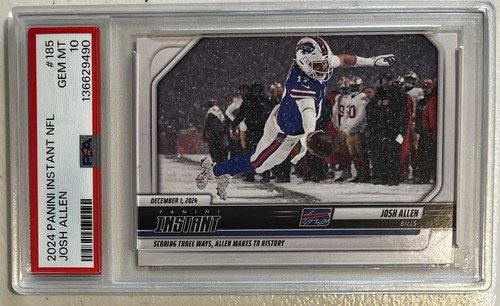 JOSH ALLEN - 2024 Panini Instant NFL #185 - Allen Makes History /1098 PSA 10 GEM