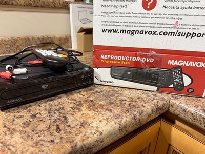 In box!  Magnavox DVD player, MDV2100, Energy Star, Progressive Scan dvd cd
