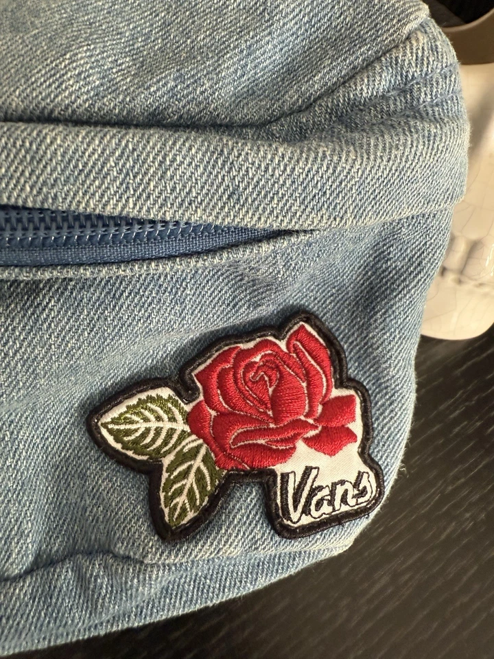 Vans Light Blue Denim Grunge Style Tattoo Patch Bum Bag - Image 3 of 4