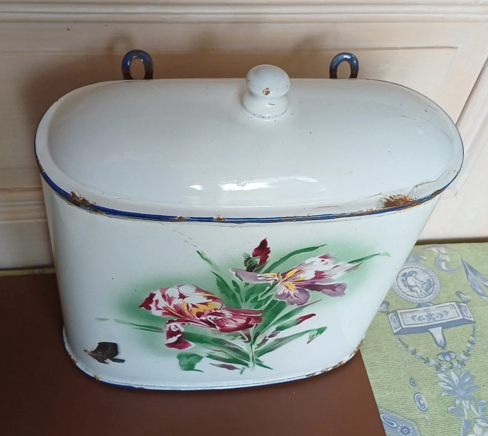 Ancienne Fontaine émaillée décor d'Iris - 1900 - Photo 4/4