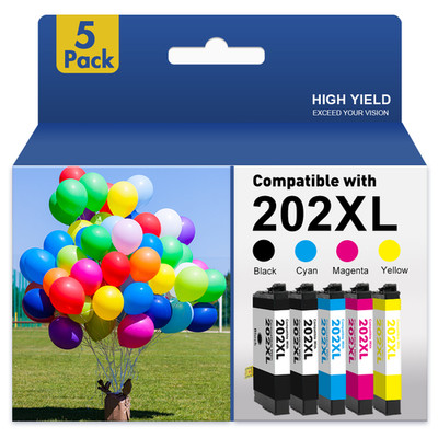T202 202XL Ink Cartridges for Epson 202 XL WorkForce WF-2860 XP-5100 Printer Ink