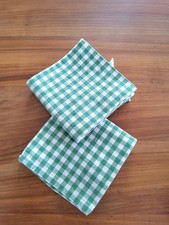 Lot de deux torchons vichy vert en coton