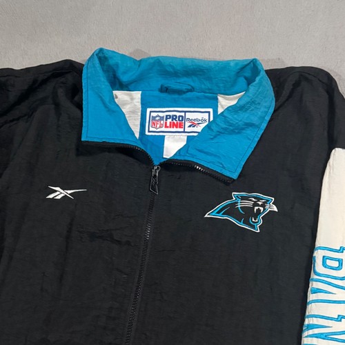 North Carolina Panthers Reebok Vtg NFL Sports Jacket Sweatshirt Windbreaker XL - Picture 2 of 12