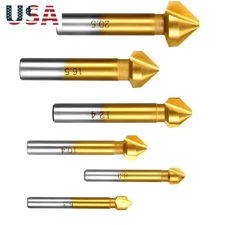 6x Durable 90 Degree HSS Chamfer Cutter Bit Chamfering Countersink Drill Parts