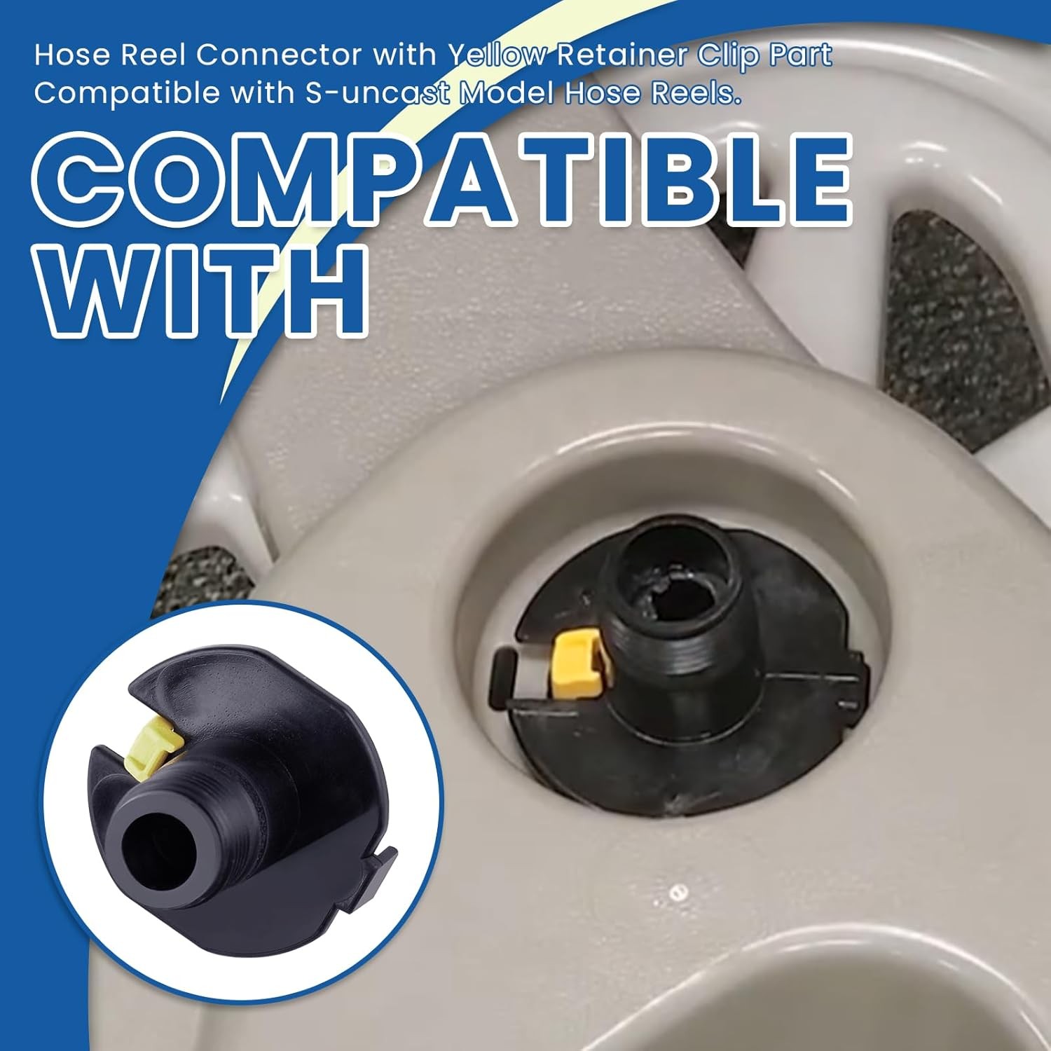 1Pcs Hose Reel Connector w/ Retainer Clip Part Fits S-uncast Model Hose Reels
