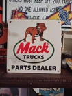 Vintage Mack Truck Sign - Diesel Bulldog Auto Gas Pump Porcelain Sign