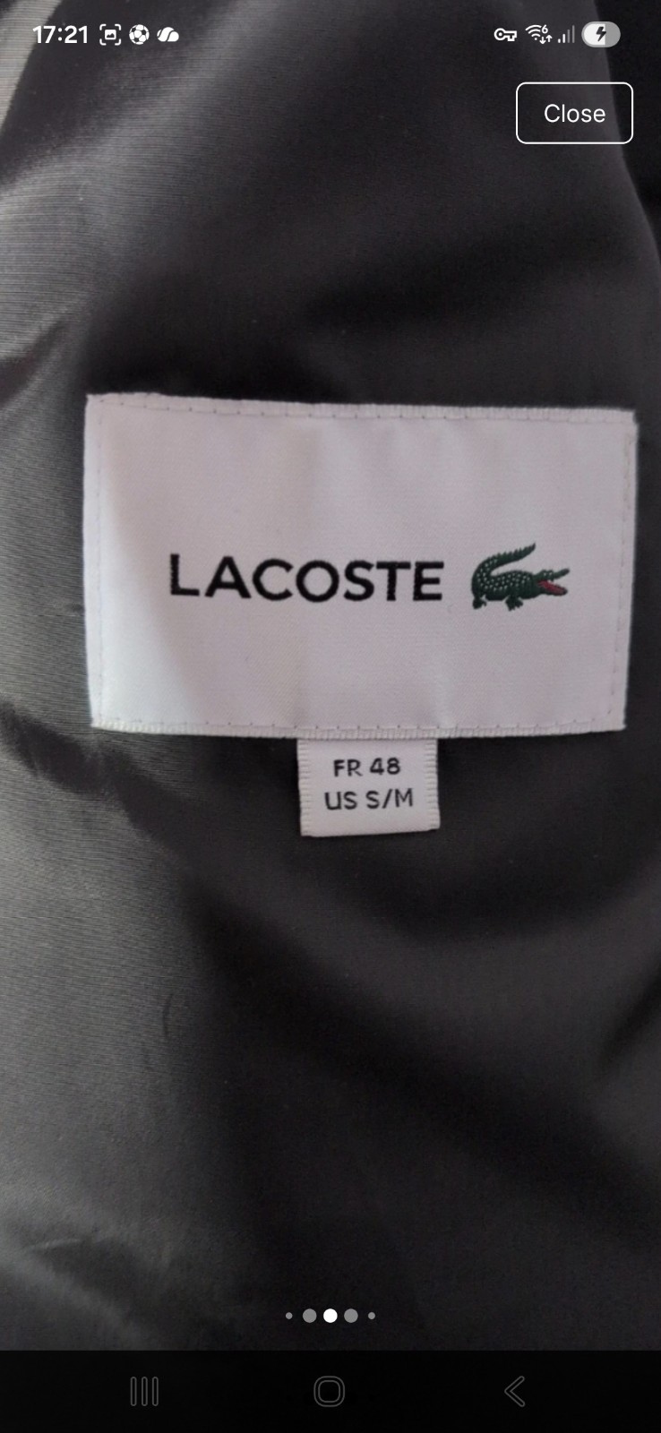 Lacoste Black Puffer Gilet S/M New RRP £300 image 2