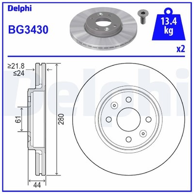 Delphi Bremsscheiben + Beläge vorne 402066818R 7701207829 7701205086 | 745844