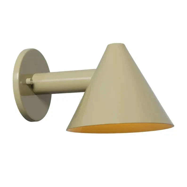 Aplique de pared de latón con pantalla de cono de luz única estilo Stilnovo al lado lámpara de pared luz Foto 3 de 4