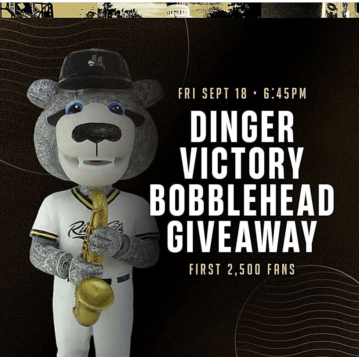 2026 Dinger Victory Mascot Bobblehead Sacramento SF Giants SGA NEW Saxophone