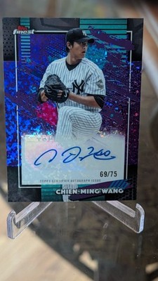 2026 Topps Finest Chien-Ming Wang  Auto PURPLE Mini-Diamond Refractor /75