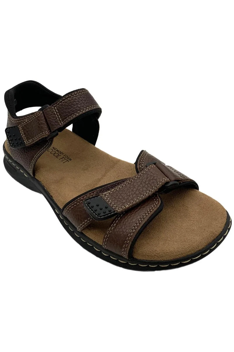 Dr. Scholl\'s Penn Men\'s Brown Leather Adjustable Sandals Ankle Strap Comfort 11M Dr. Scholl main image 2