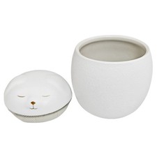 White Smiley Dog Shaped Pet Urn 3.2 x 2.9 inches For Small Dog And Cat Ashes