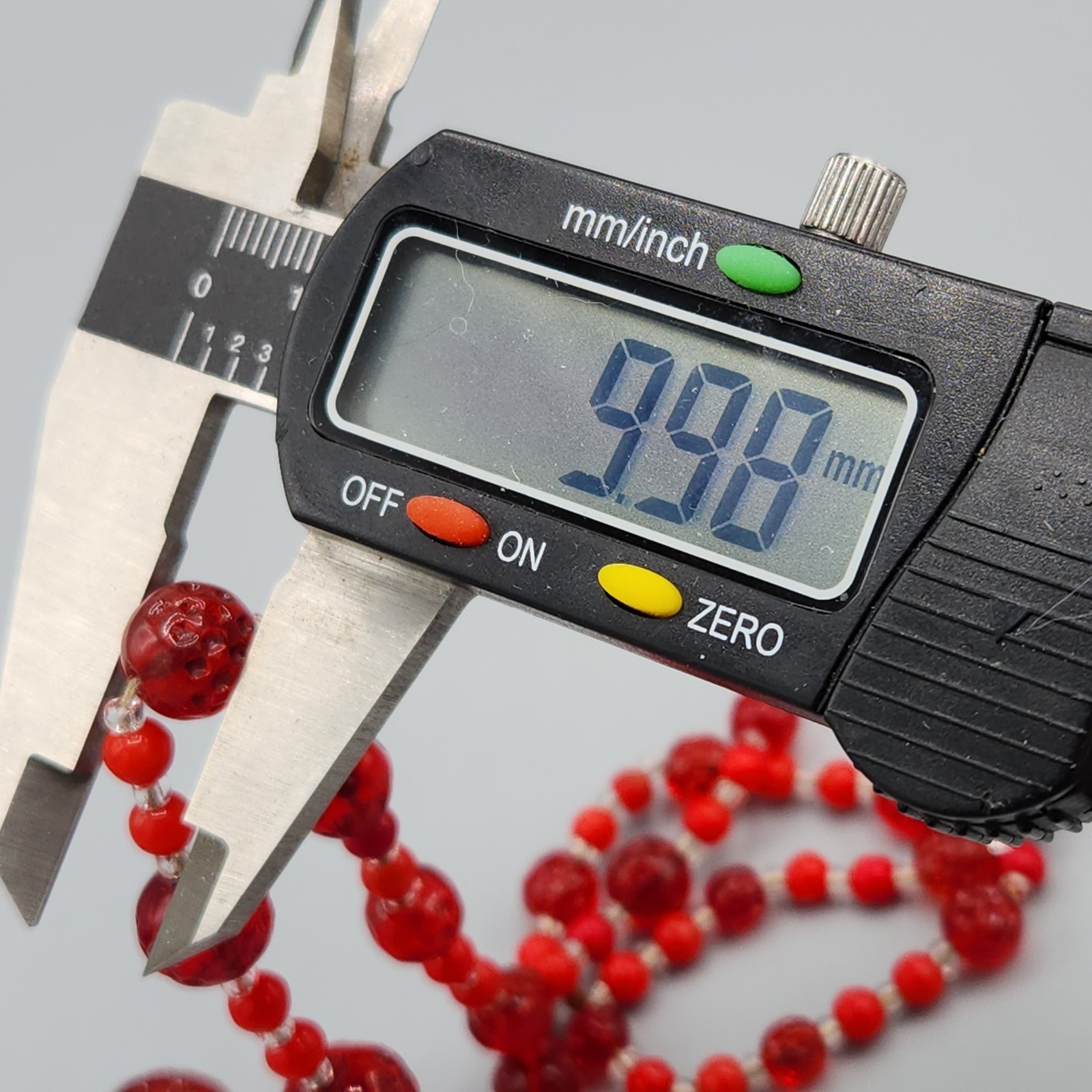 Art Deco Red Pressed Dimpled Translucent Opaque G… - image 11