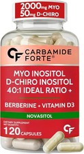 Myo Inositol  D Chiro Inositol Supplement Hormonal Balance Support 120 Capsules