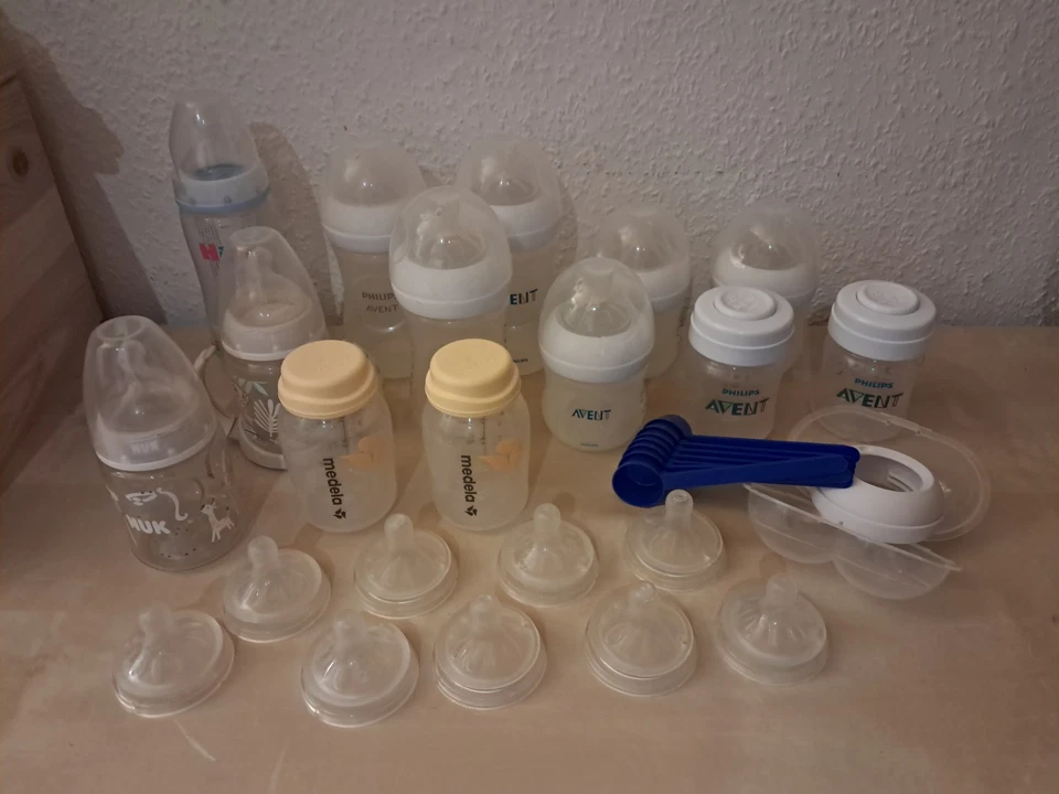 11 Babyflaschen Phillips Avent Nuk Anti Kolik Sauger Baby Zubehör Paket - Bild 2 von 4