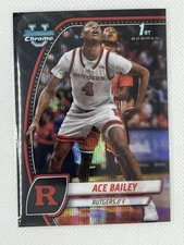 2024-25 Bowman Chrome University Ace Bailey Black Wave Refractor 1st Rutgers