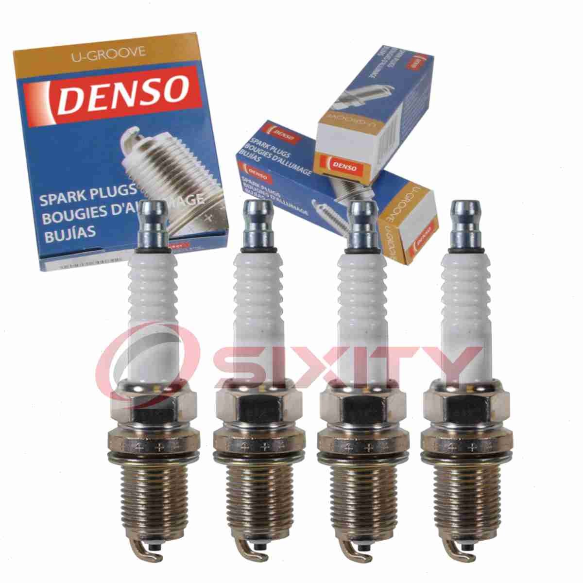 4 pc Denso Standard U-Groove Spark Plugs for 1988-1989 Mazda 323 1.6L L4 hy